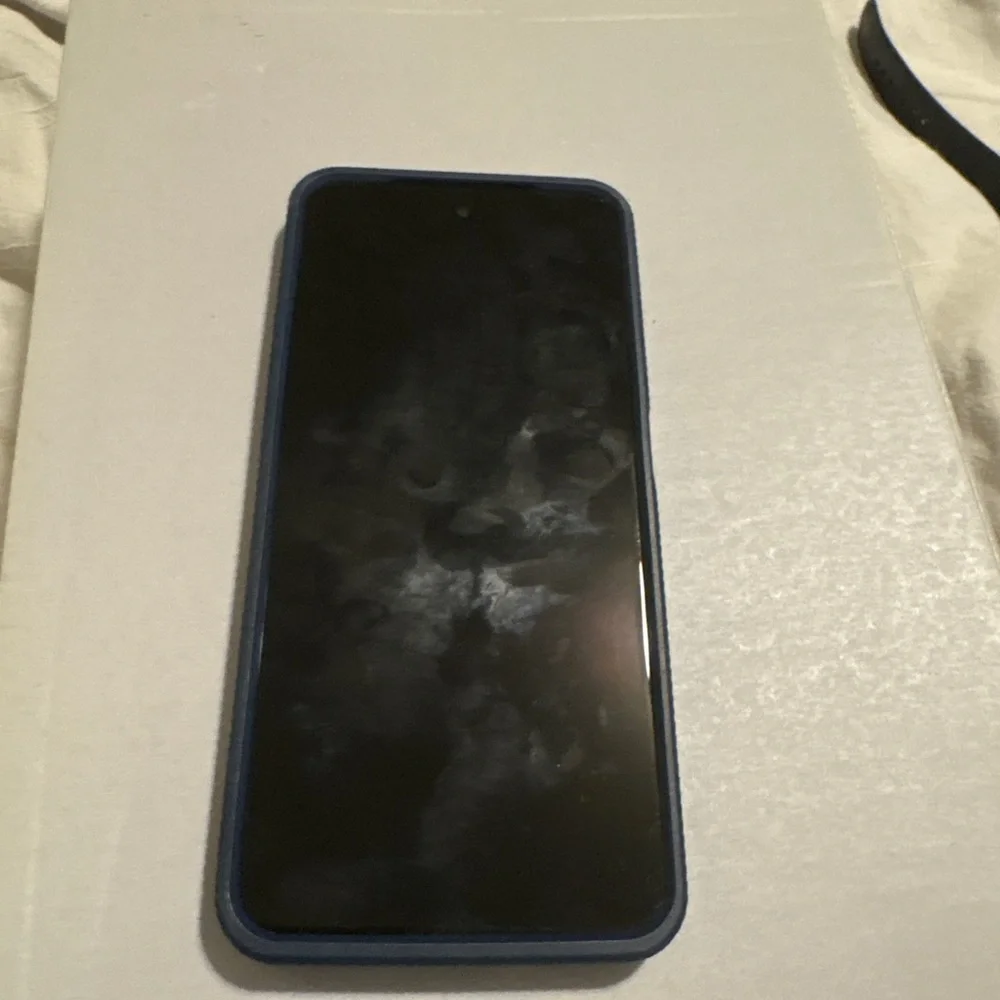 Samsung Smartphone with Blue Case
